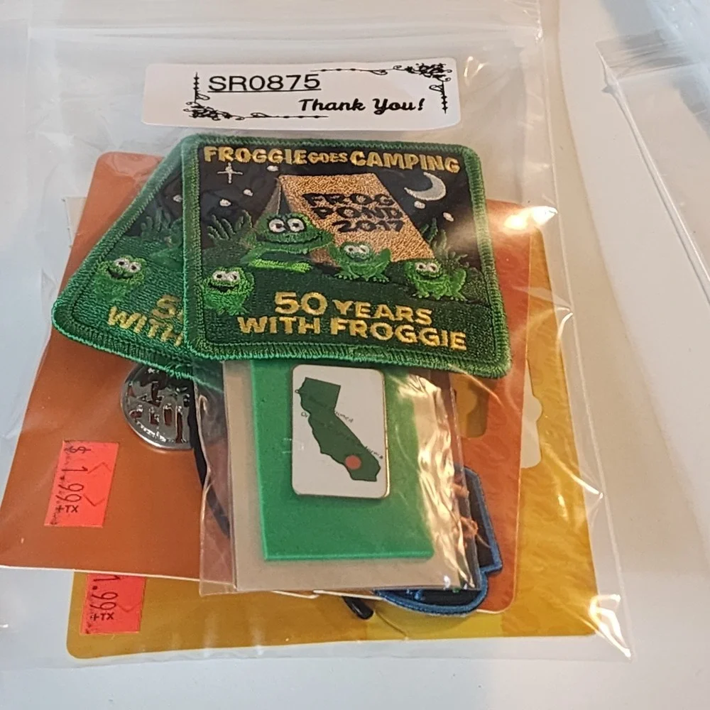 Girl Scouts Memorabilia Lot Patches Pins Necklaces Froggie Camping GIRLtopia
